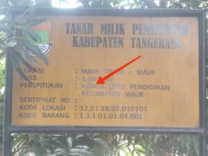 Plang UPTD Pendidikan Kecamatan Mauk Rusak dan Salah Tulis, Aktivis Pantura Pertanyakan Kinerja dan Anggaran Perbaikan
