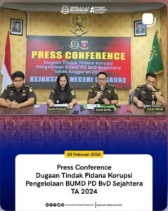 KEJARI MERAUKE NAIKKAN STATUS DUGAAN KORUPSI PD BvD SEJAHTERA KE TAHAP PENYIDIKAN