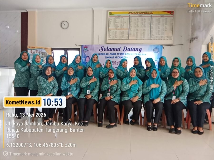 Tim Penilai Lomba Tertib Administrasi PKK Kecamatan Rajeg Sambangi Desa Jambu Karya Tahun 2026
