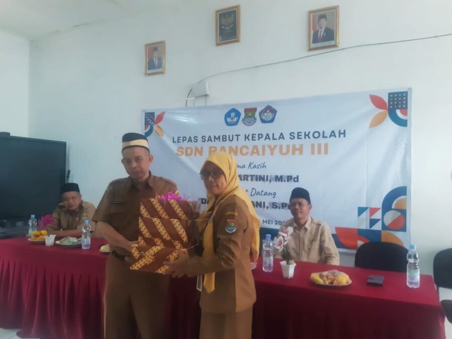 Lepas sambut kepala sekolah SDN Ranca Iyuh lll, Komitmen lanjutkan program dan hadirkan ruang ibadah.