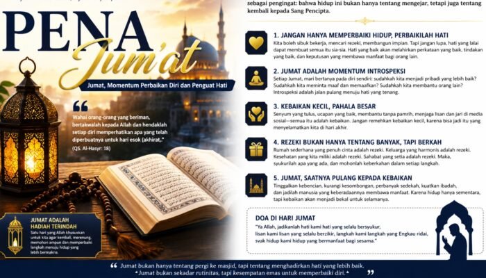Jumat: Saatnya Berhenti Sejenak, Menata Hati dan Kembali kepada Allah